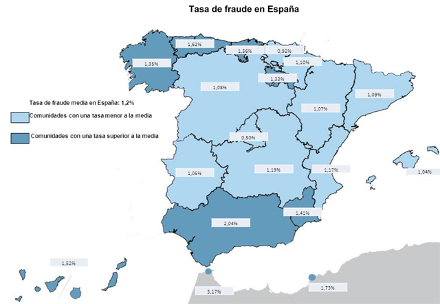 Mapa del fraude del seguro en España elaborado por Axa